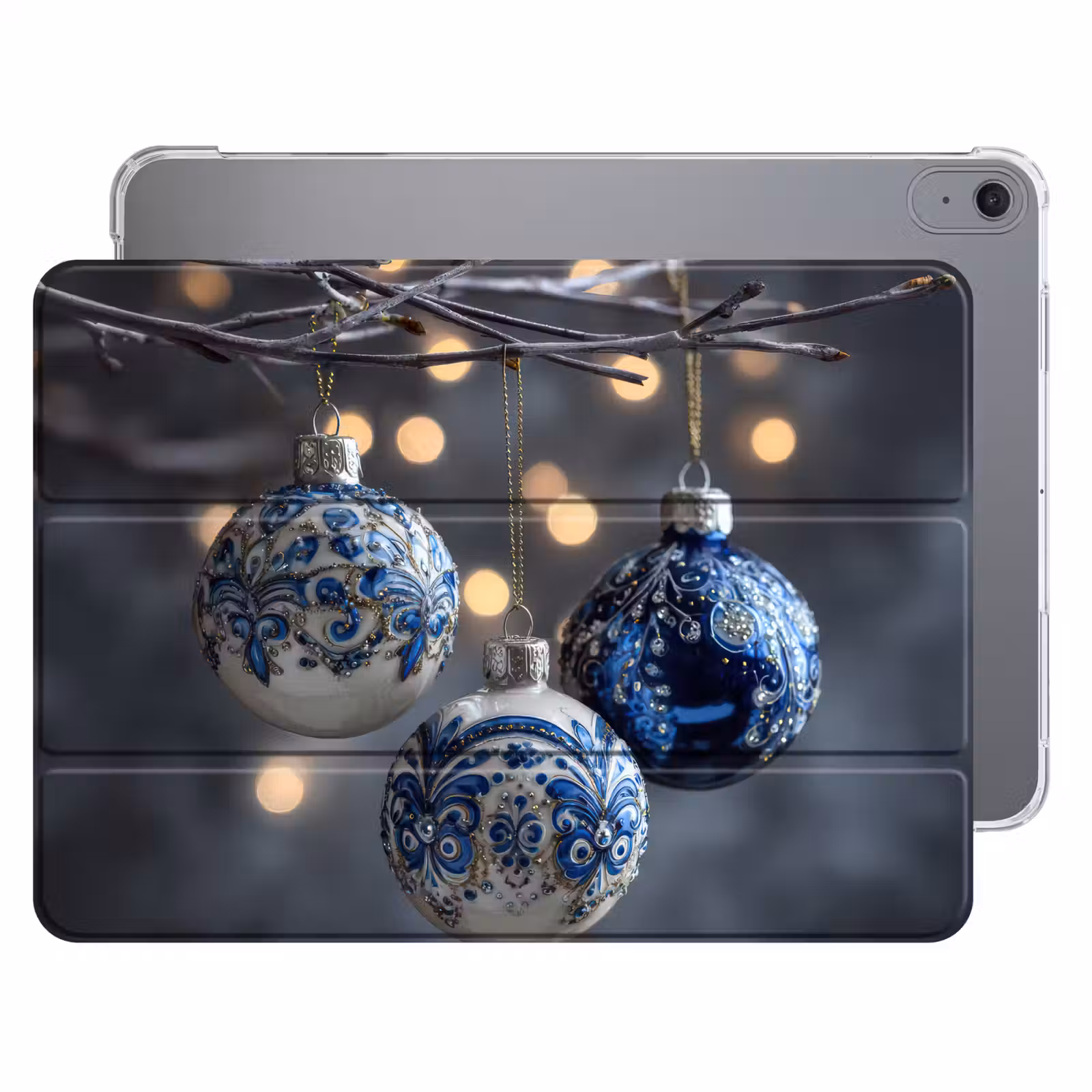 iPad hoes - Kerstbal - Versierd - Blauw — 1