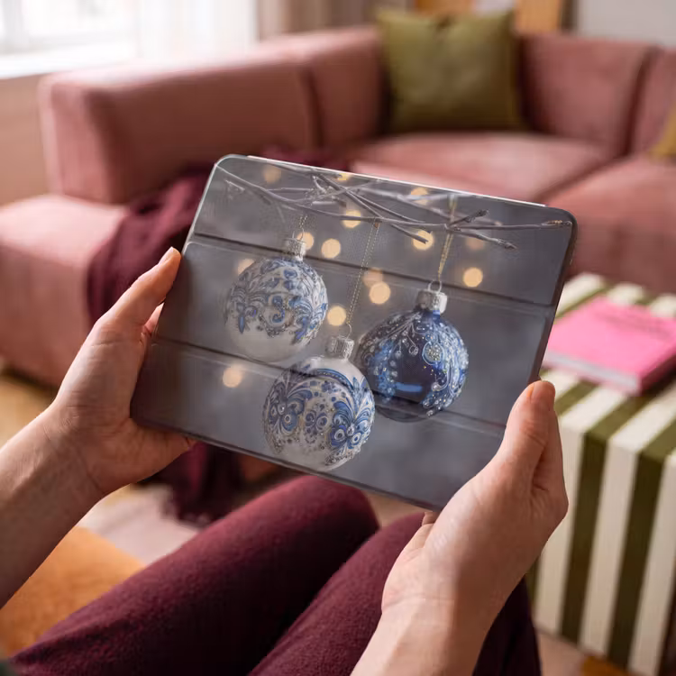 iPad hoes - Kerstbal - Versierd - Blauw — 4