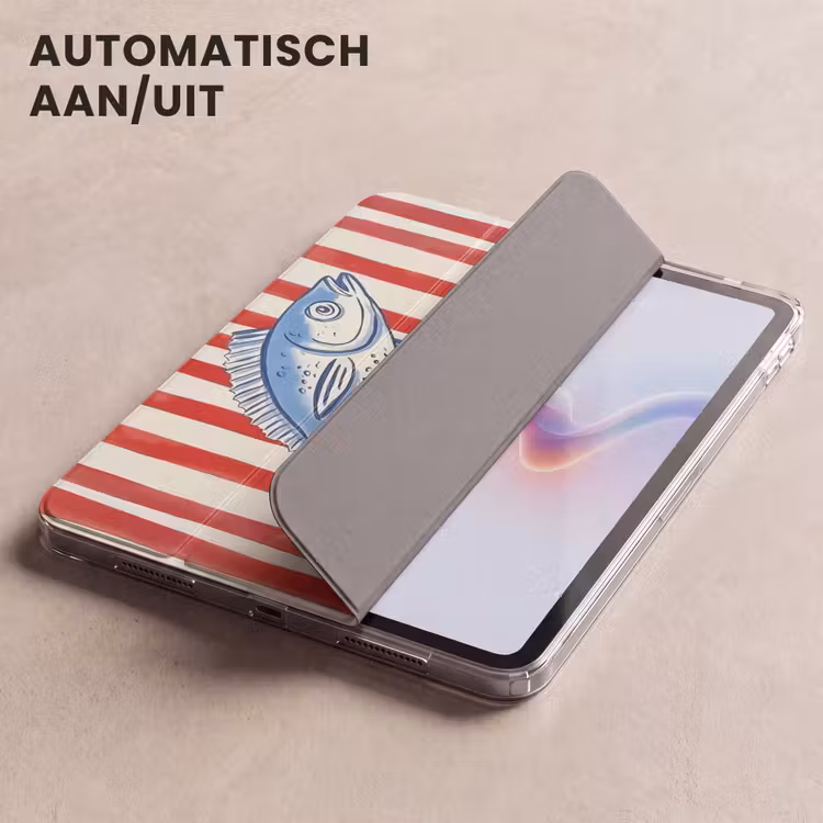 iPad hoes - Vissen - Verticale strepen - Blauw - Rood — 5
