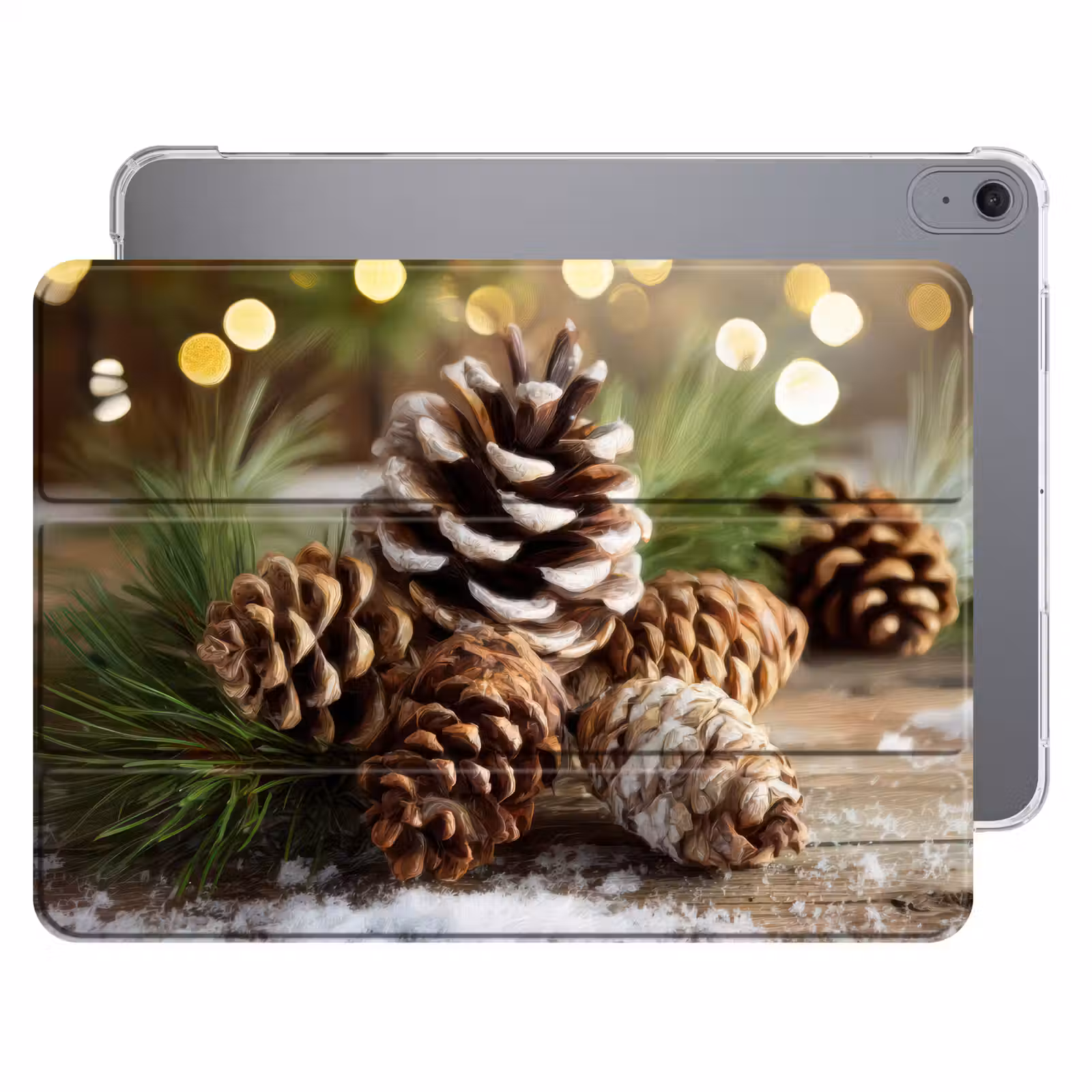iPad hoes - Dennenappels - Kerstsfeer - Bruin - Groen — 1