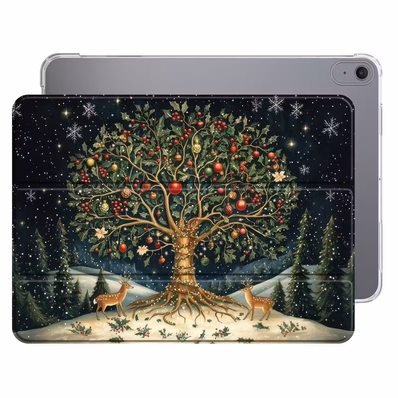iPad hoes - Feestboom - Winterhemel - Kleurrijk — 1