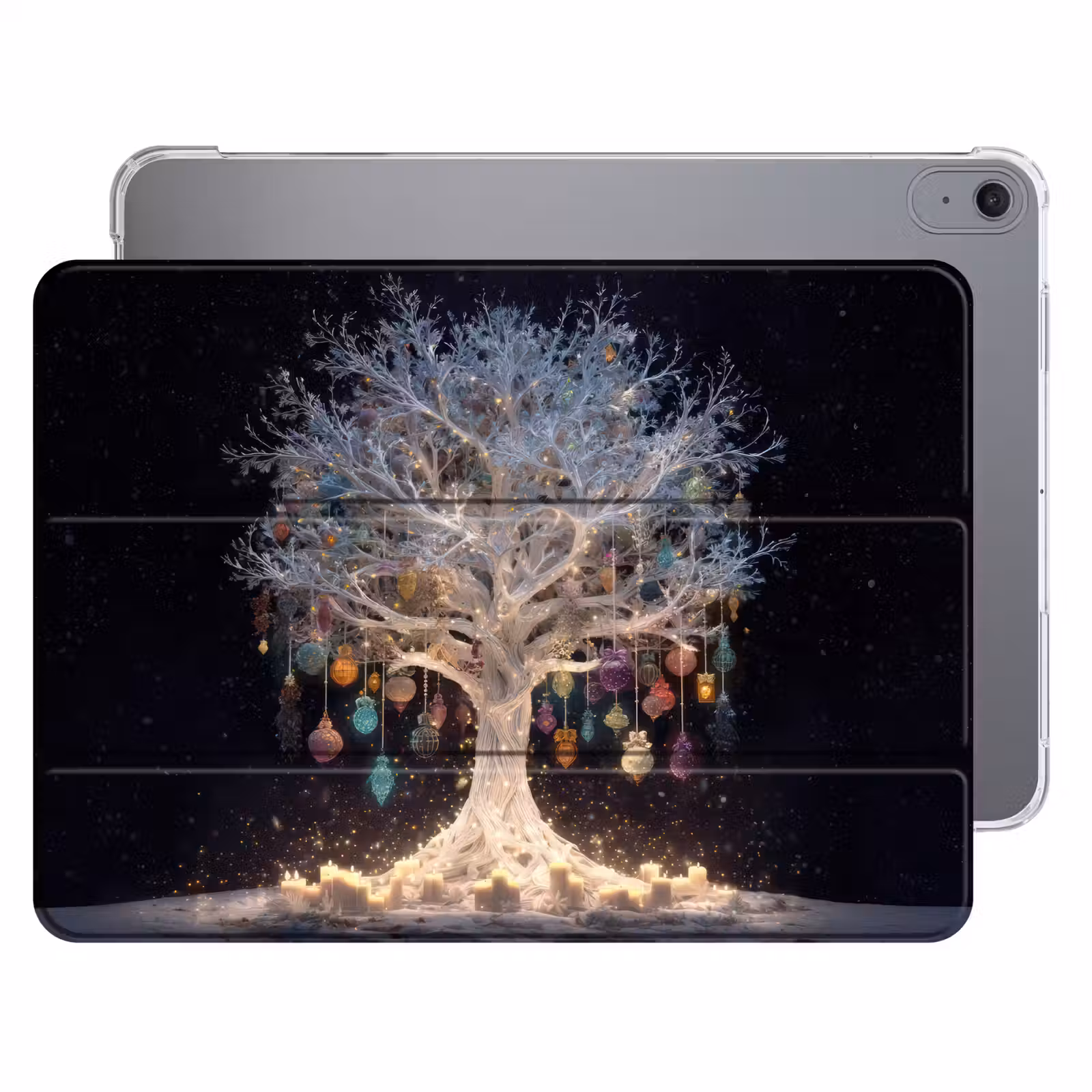 iPad hoes - Sneeuwboom - Lichtjes - Wit - Kleurrijk — 1