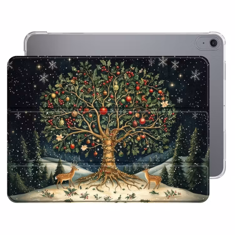iPad hoes - Feestboom - Winterhemel - Kleurrijk — 1