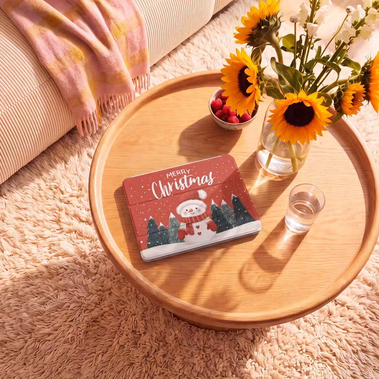 iPad hoes - Kerstgroet - Sneeuw - Rood — 2
