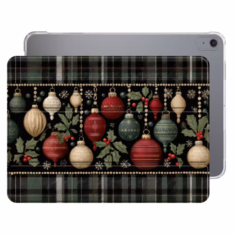iPad hoes - Kerstballen - Rood - Hulsttakken - Patroon — 1