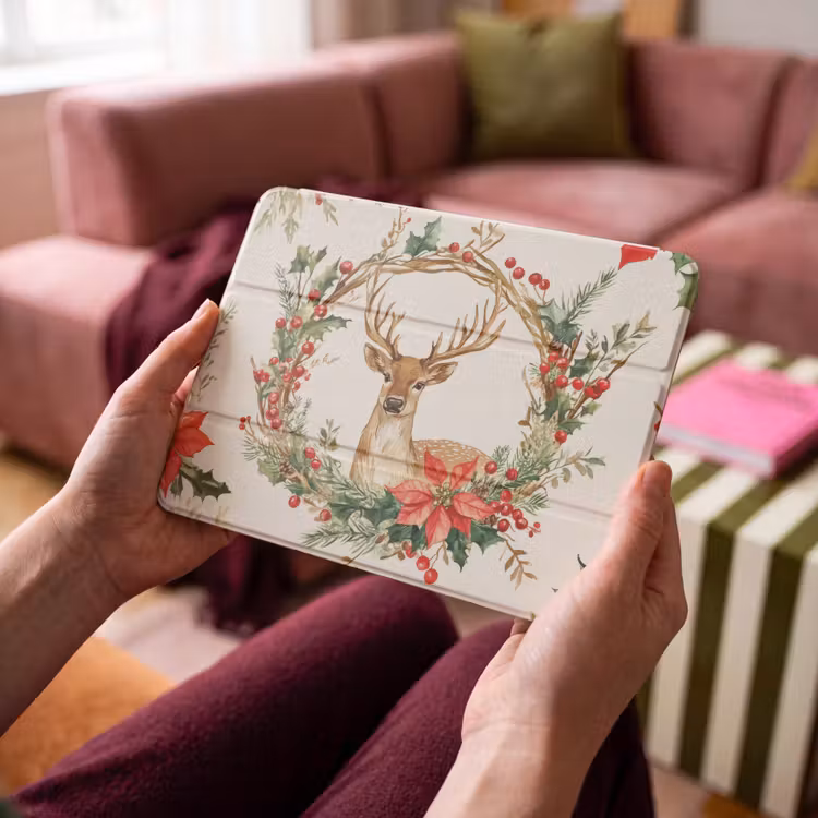 iPad hoes - Kerstkrans - Hert - Hulst - Rood — 4