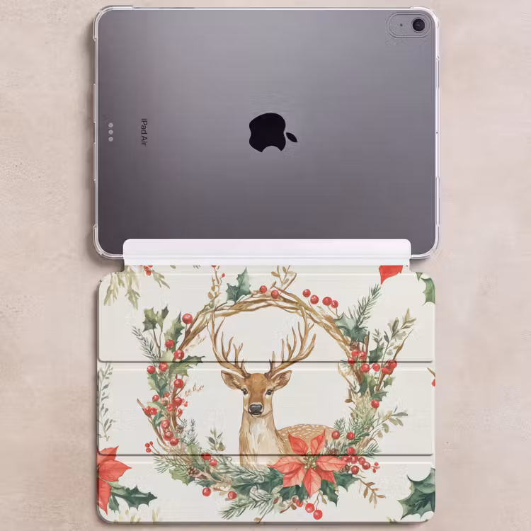 iPad hoes - Kerstkrans - Hert - Hulst - Rood — 6