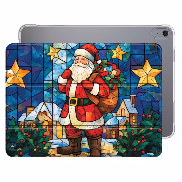 iPad hoes - Kerstman - Glas - Kleurrijk — 1
