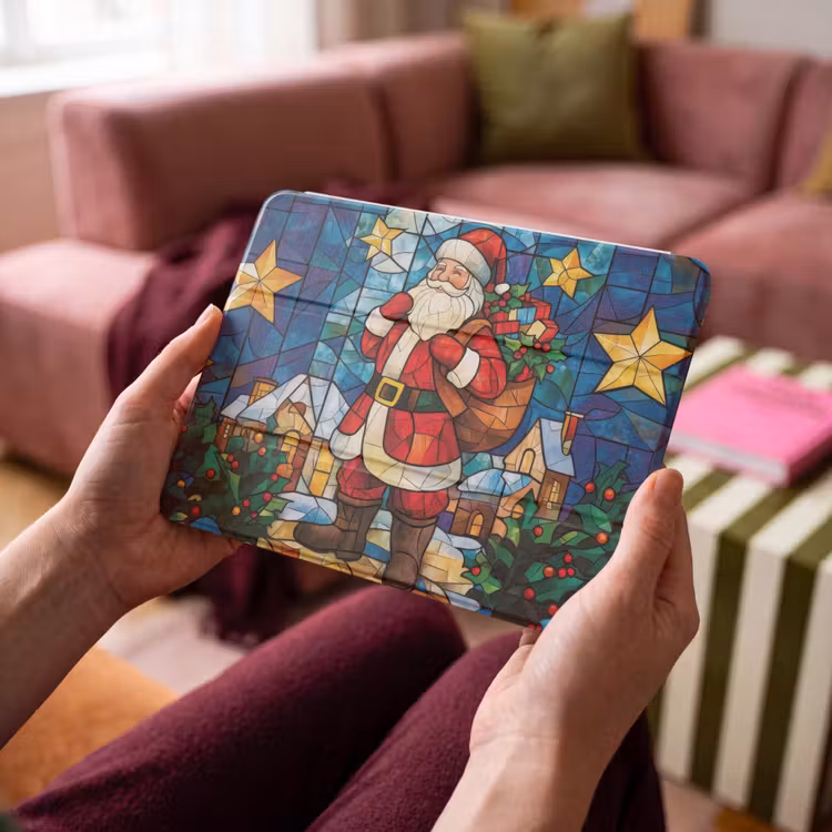 iPad hoes - Kerstman - Glas - Kleurrijk — 4