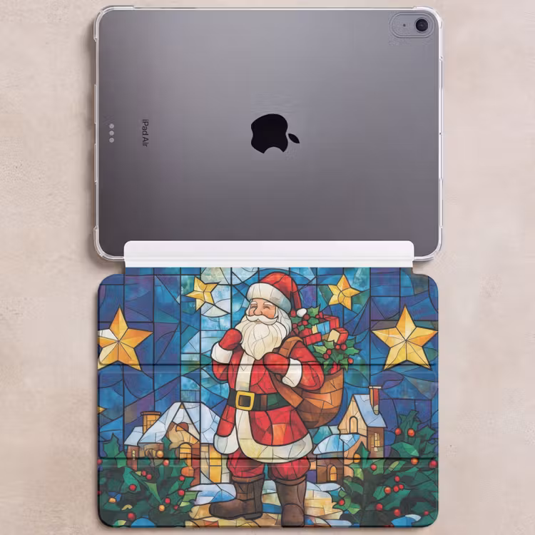 iPad hoes - Kerstman - Glas - Kleurrijk — 6