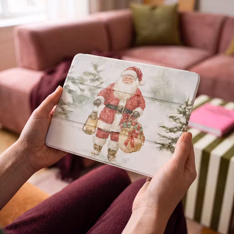 iPad hoes - Kerstman- Winter - Sneeuw - Wit - Rood — 4
