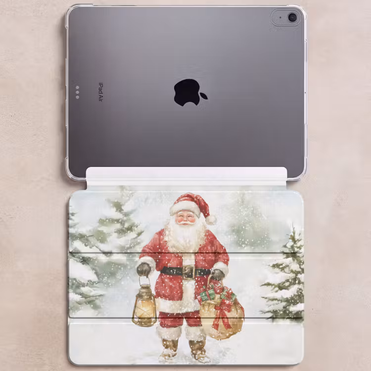 iPad hoes - Kerstman- Winter - Sneeuw - Wit - Rood — 6