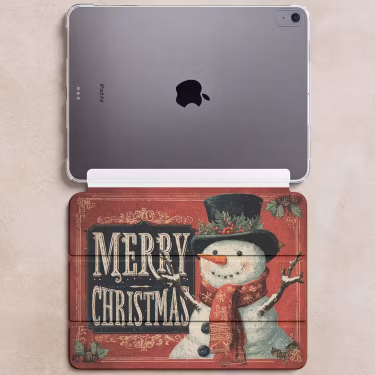 iPad hoes - Klassiek - Kerstgroet - Sneeuwpop - Rood — 6