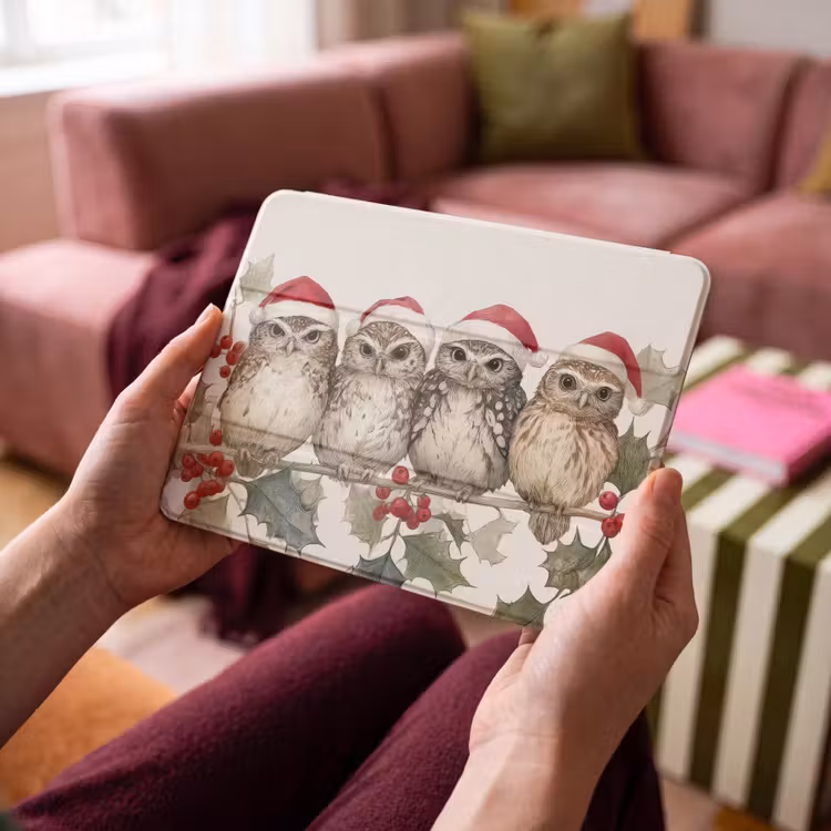 iPad hoes - Uilen - Tak - Hulstblaadjes - Kerstmuts — 4
