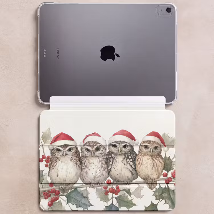 iPad hoes - Uilen - Tak - Hulstblaadjes - Kerstmuts — 6