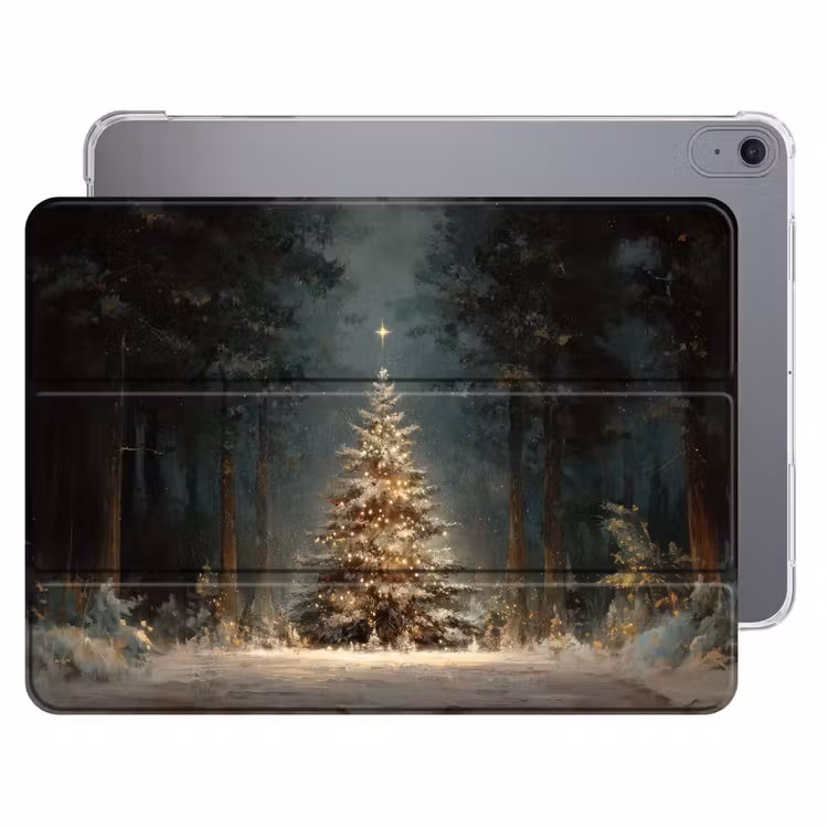 iPad hoes - Kerstboom - Bos - Sneeuw - meerkleurig — 1