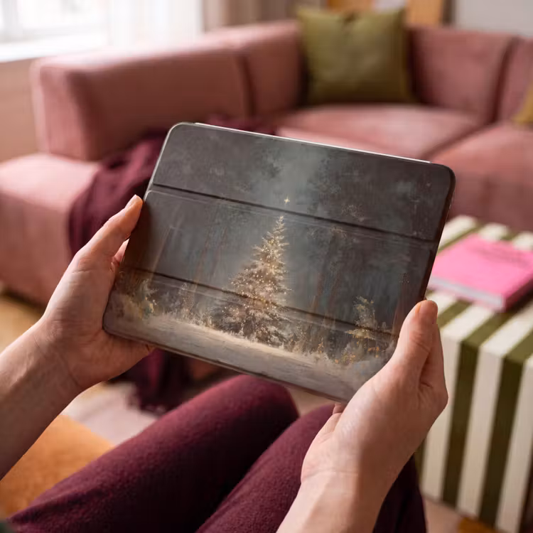 iPad hoes - Kerstboom - Bos - Sneeuw - meerkleurig — 4