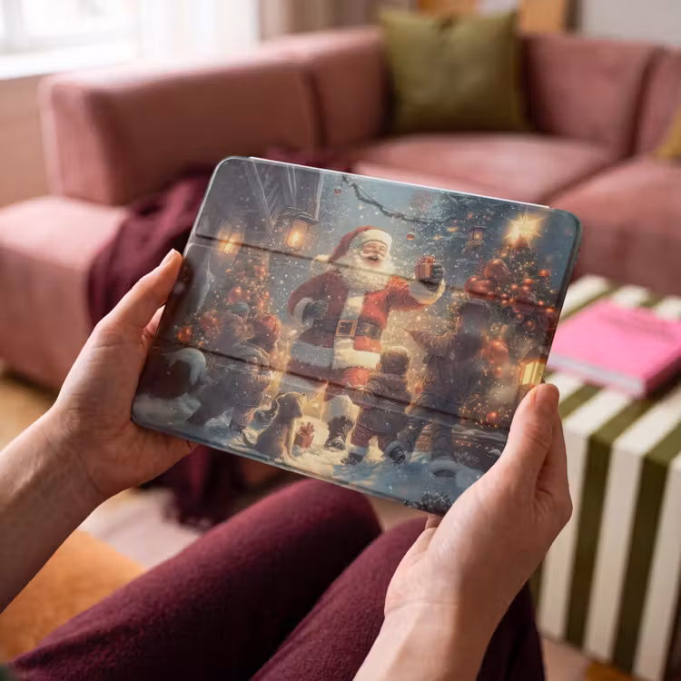 iPad hoes - Kerstvreugde - Sneeuw - Kleurrijk — 4