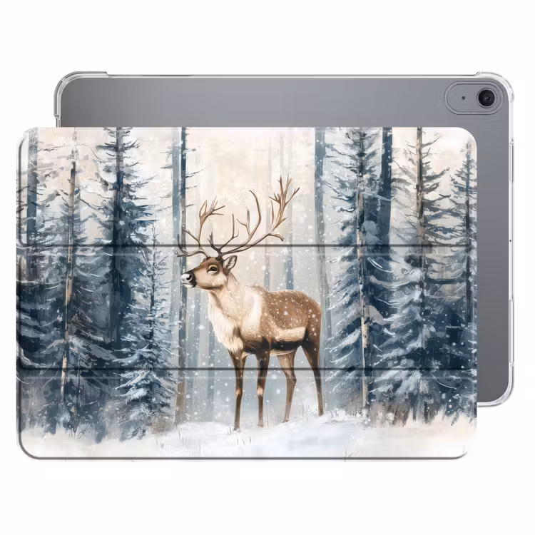 iPad hoes - Rendier - Sneeuw - Woud - Wit — 1