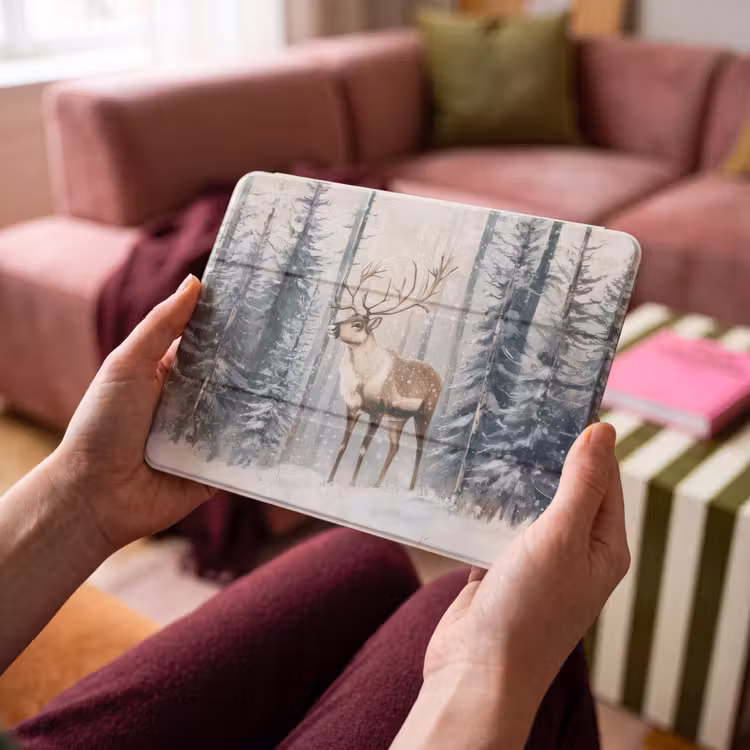 iPad hoes - Rendier - Sneeuw - Woud - Wit — 4