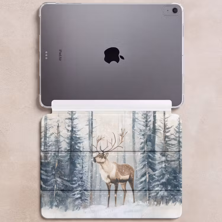 iPad hoes - Rendier - Sneeuw - Woud - Wit — 6