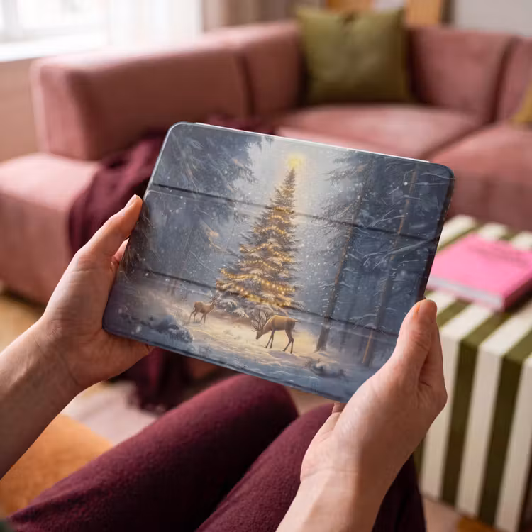 iPad hoes - Kerstlicht - Woud - Hert - Donker — 4