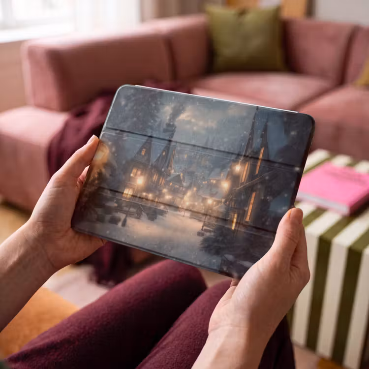 iPad hoes - Winterdorp - Sneeuw - Donker — 4
