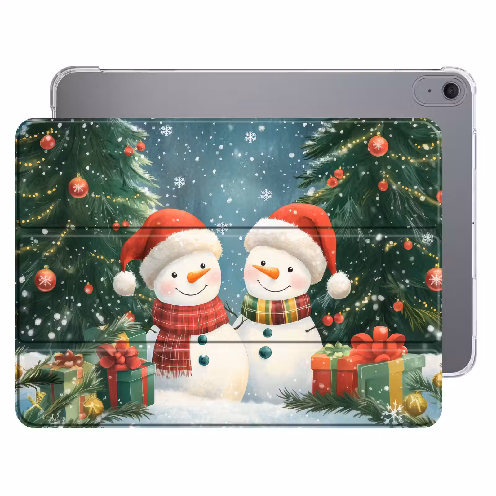iPad hoes - Sneeuwpop - Kerstsneeuw - Groen - Rood — 1
