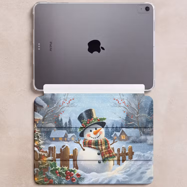 iPad hoes - Sneeuwpop - Winterdorp - Kleurrijk — 6