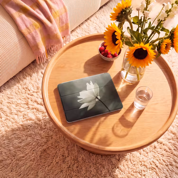 iPad hoes - Wit - Lotus - Donker - Bloem — 2