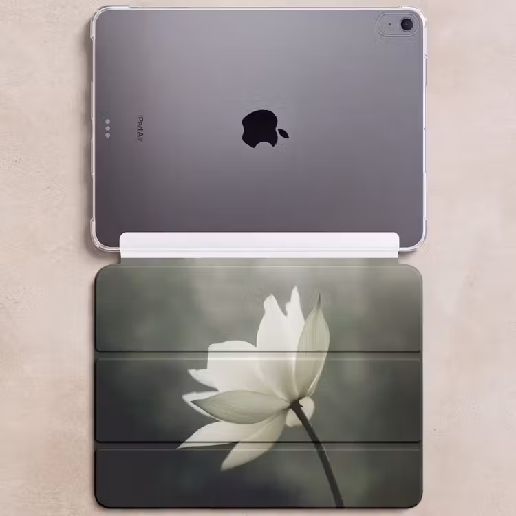 iPad hoes - Wit - Lotus - Donker - Bloem — 6