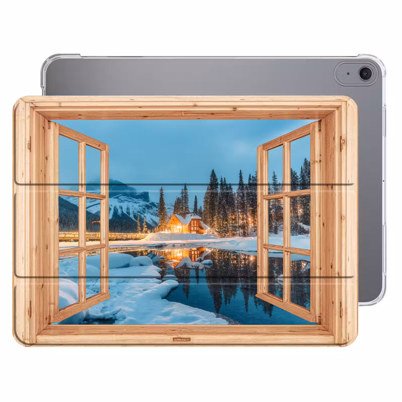 iPad hoes - Winterlandschap - Natuur - Huis - Bergen - Doorkijk - Raam — 1