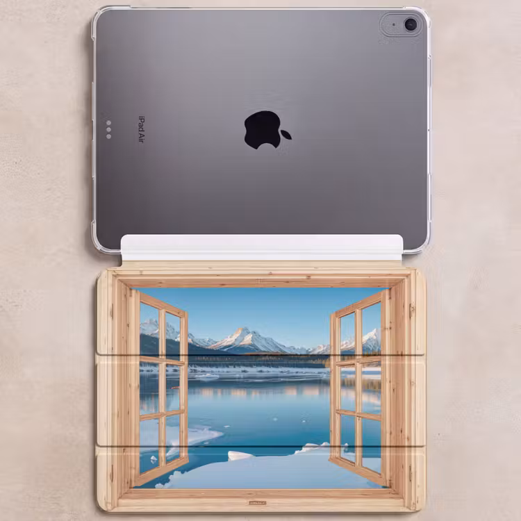 iPad hoes - Doorkijk - Landschap - Winter - Meer - Bergen - Uitzicht — 6