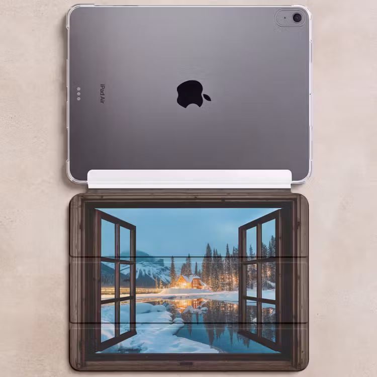 iPad hoes - Doorkijk - Winter - Landschap - Natuur - Huis - Bergen — 6