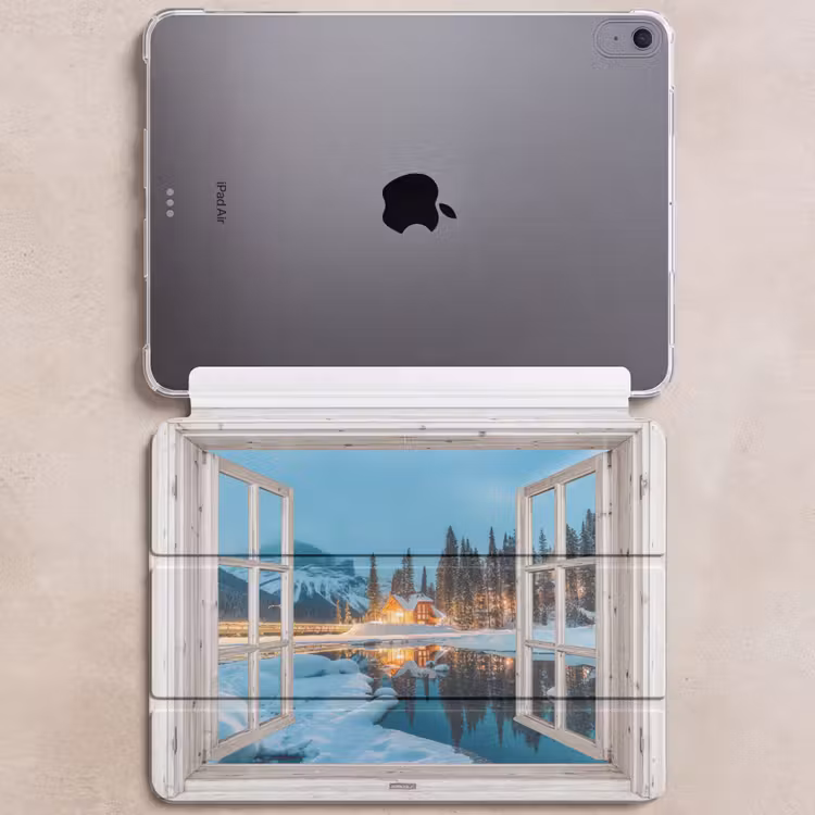 iPad hoes - Doorkijk - Winterlandschap - Natuur - Huis - Bergen — 6
