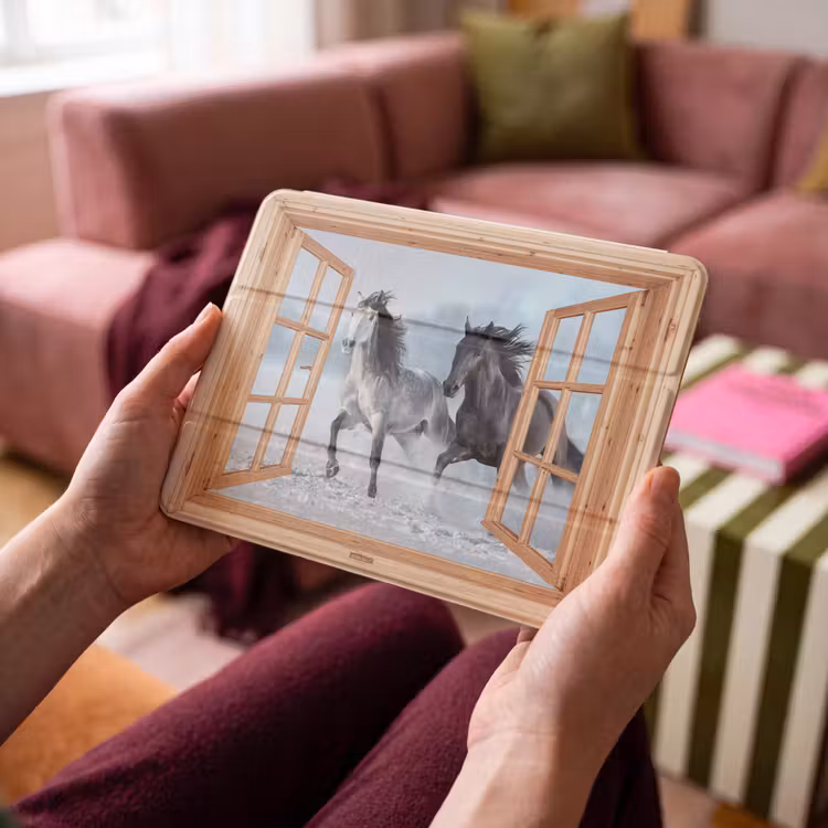 iPad hoes - Doorkijk - Paarden - Winter - Dieren - Natuur - Hout — 4