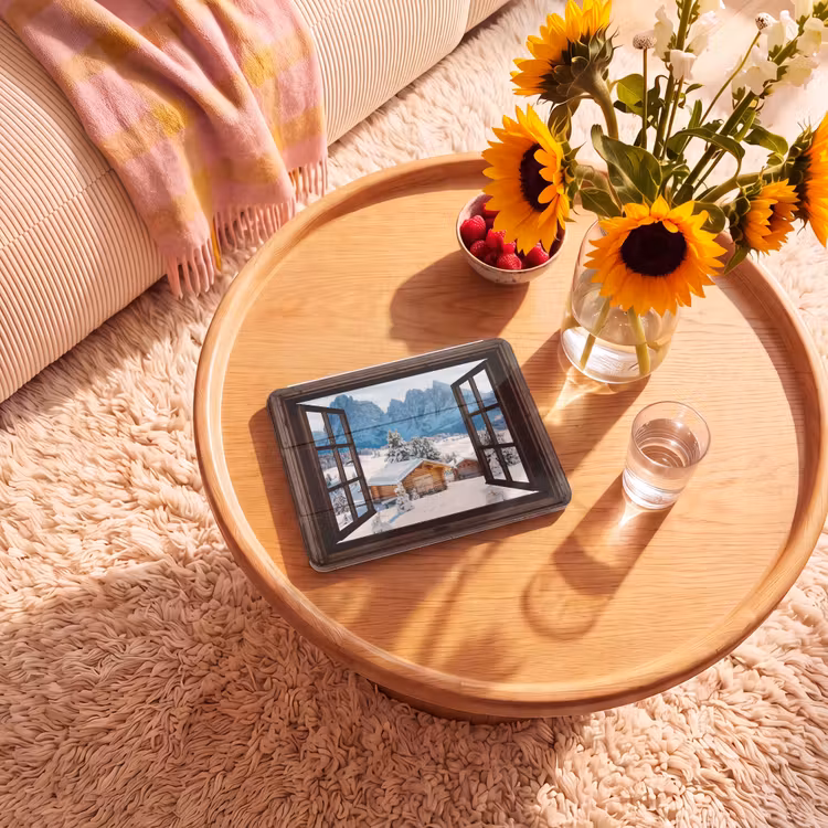 iPad hoes - Doorkijk - Winter - Landschap - Huisje - Bergen — 2