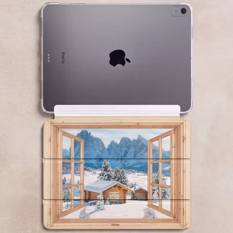 iPad hoes - Doorkijk - Winterlandschap - Huisje - Bergen - Uitzicht — 6