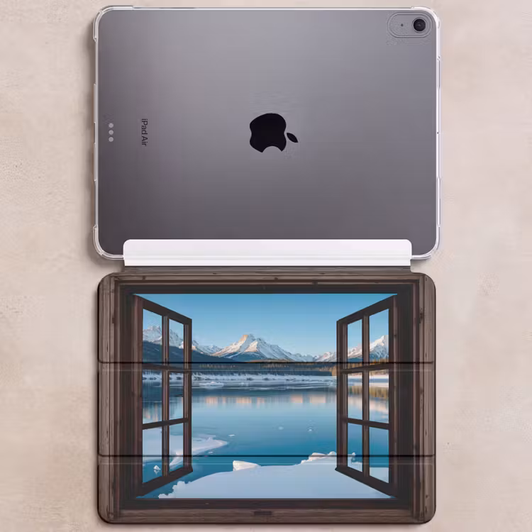 iPad hoes - Doorkijk - Winterlandschap - Meer - Bergen - Uitzicht — 6
