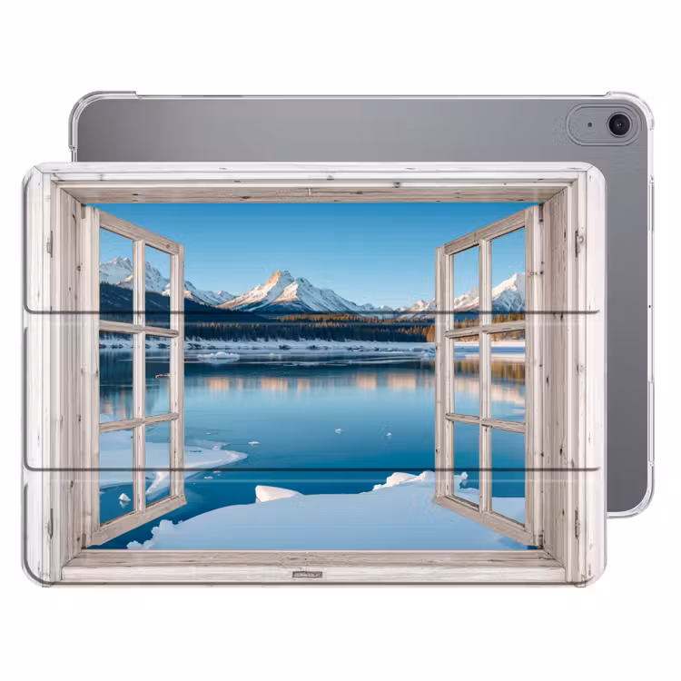 iPad hoes - Landschap - Winter - Meer - Bergen - Uitzicht - Doorkijk - Licht — 1