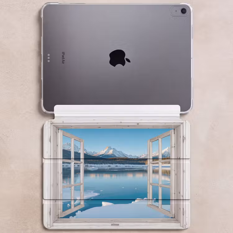 iPad hoes - Landschap - Winter - Meer - Bergen - Uitzicht - Doorkijk - Licht — 6