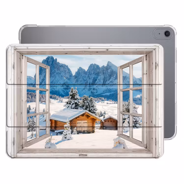 iPad hoes - Winterlandschap - Huisje - Bergen - Uitzicht - Doorkijk - Natuur — 1