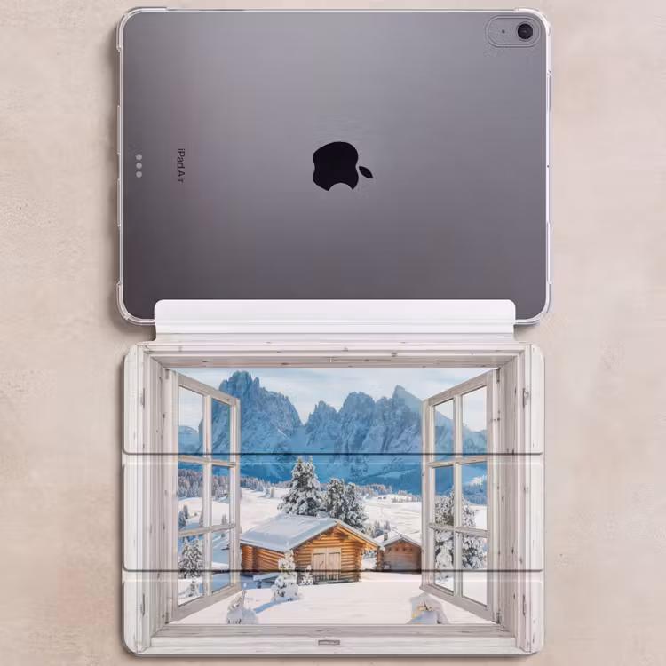 iPad hoes - Winterlandschap - Huisje - Bergen - Uitzicht - Doorkijk - Natuur — 6
