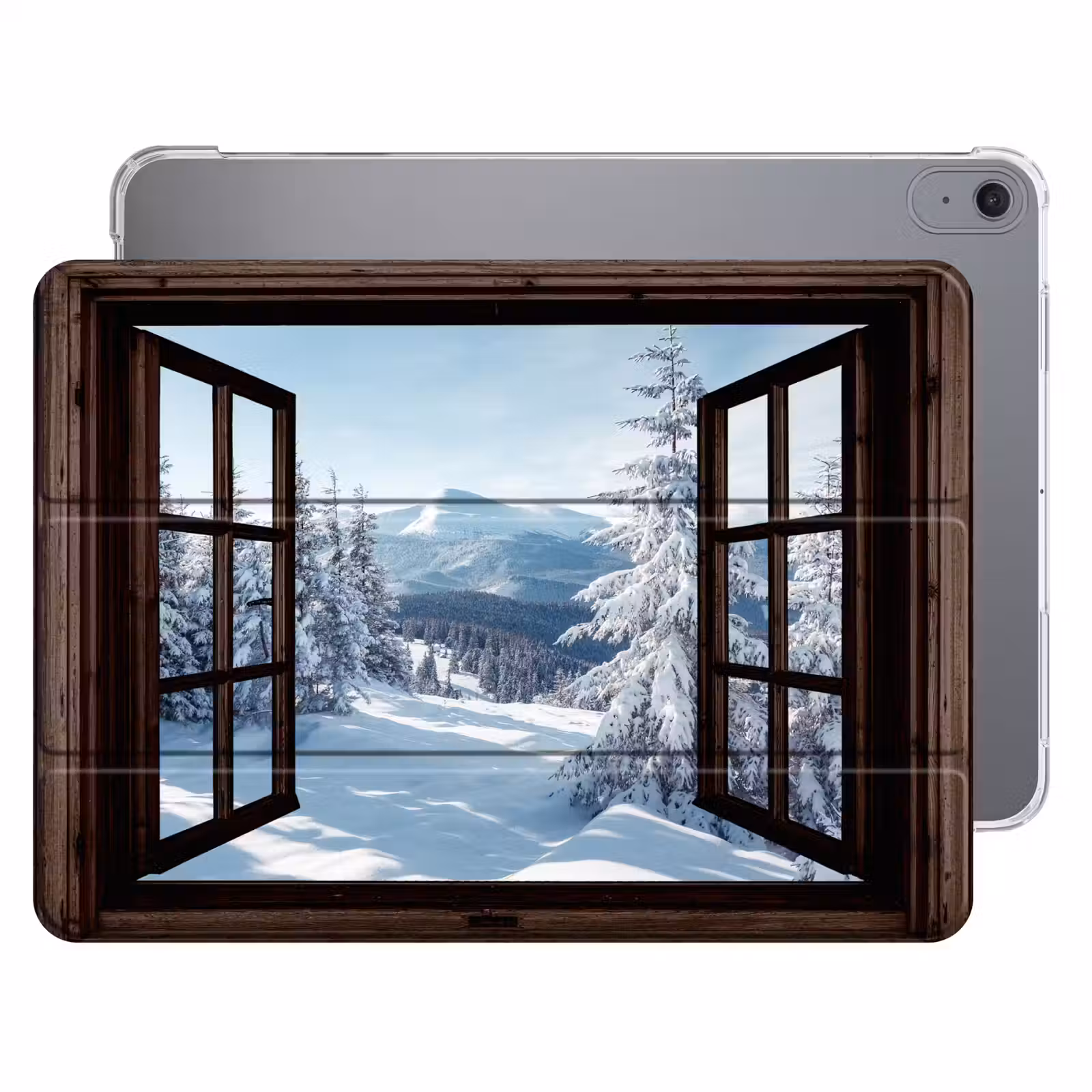 iPad hoes - Winter - Landschap - Natuur - Berg - Bomen - Doorkijk - Uitzicht — 1
