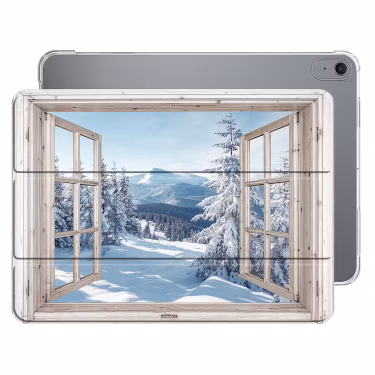 iPad hoes - Doorkijk - Winter - Landschap - Natuur - Berg - Bomen - Wit — 1