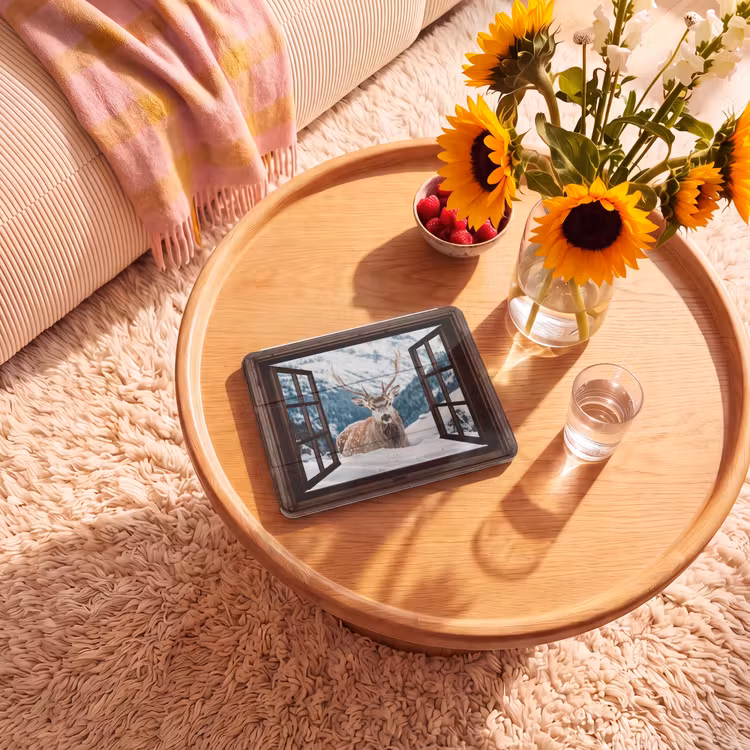 iPad hoes - Hert - Landschap - Winter - Natuur - Dieren - Doorkijk - Bergen — 2