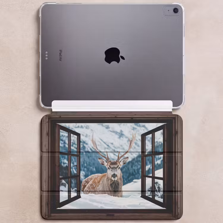 iPad hoes - Hert - Landschap - Winter - Natuur - Dieren - Doorkijk - Bergen — 6