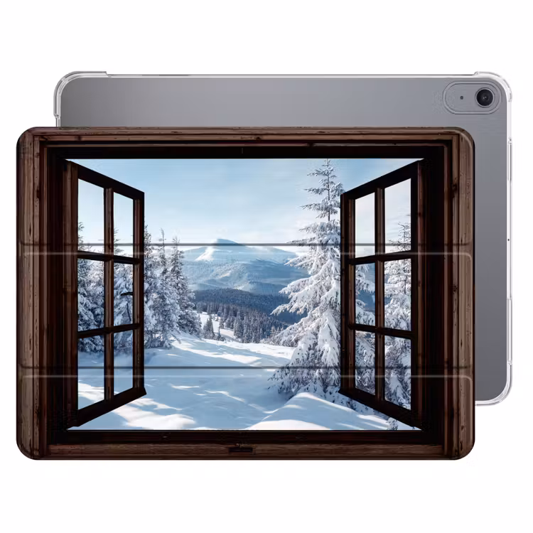 iPad hoes - Winter - Landschap - Natuur - Berg - Bomen - Doorkijk - Uitzicht — 1