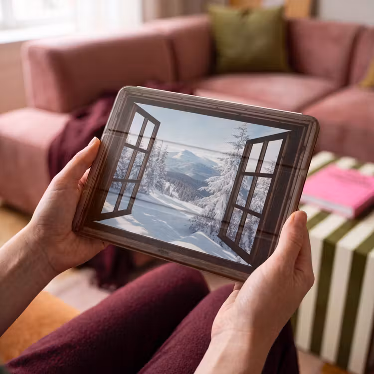 iPad hoes - Winter - Landschap - Natuur - Berg - Bomen - Doorkijk - Uitzicht — 4