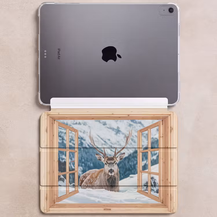 iPad hoes - Doorkijk - Hert - Landschap - Winter - Natuur - Dieren - Bergen — 6